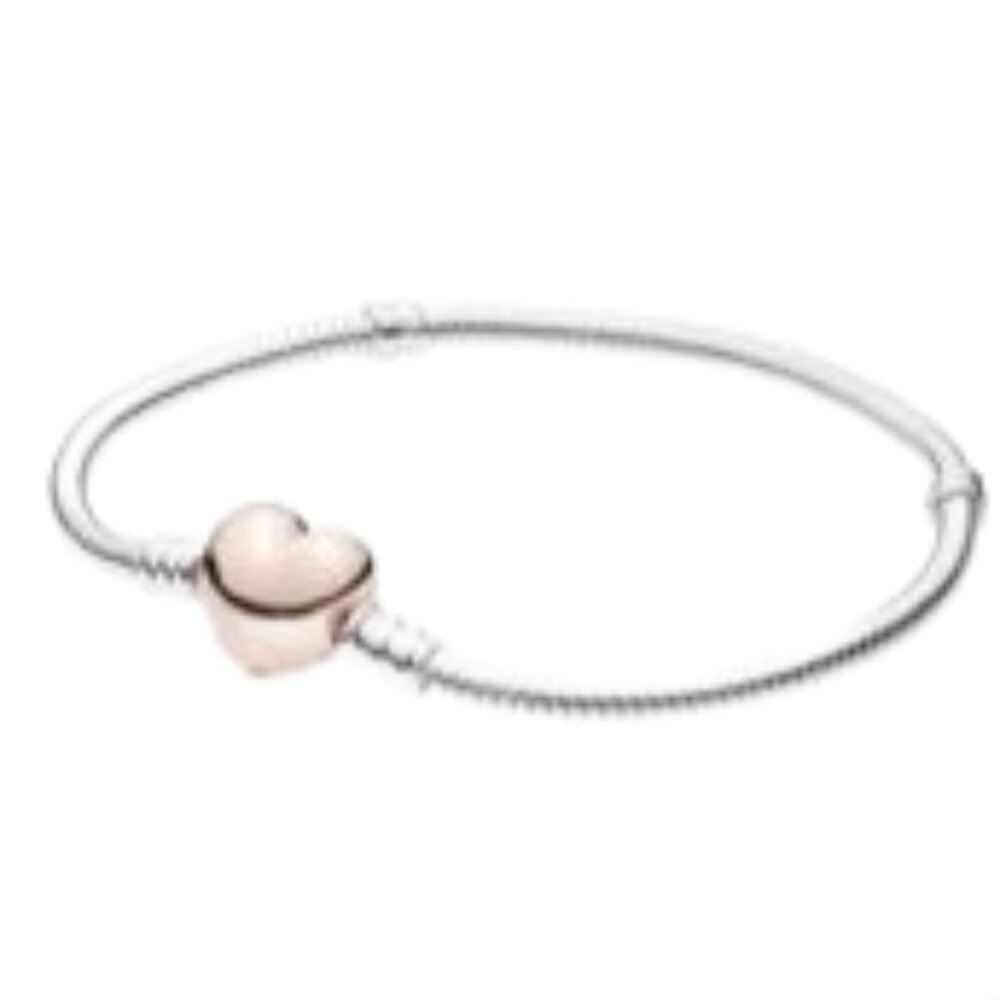 Silver Bracelet With PANDORA ROSE Heart Clasp